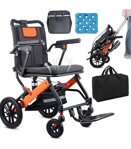 Amazon | カドクラ クラウド 介助用車椅子 折りたたみ式 ミラノレッド